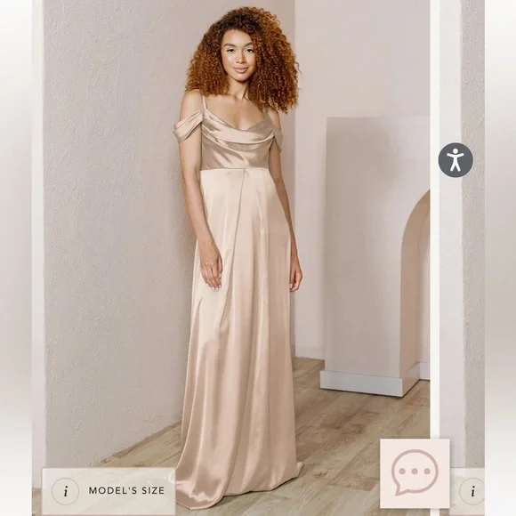 Revelry | Dresses | Revelry Maternity Sienna Satin Dress In Gold Champagne  73 Size 24 | Poshmark